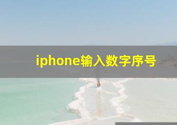 iphone输入数字序号