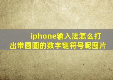 iphone输入法怎么打出带圆圈的数字键符号呢图片