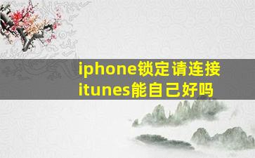 iphone锁定请连接itunes能自己好吗