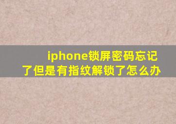 iphone锁屏密码忘记了但是有指纹解锁了怎么办