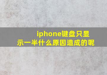 iphone键盘只显示一半什么原因造成的呢