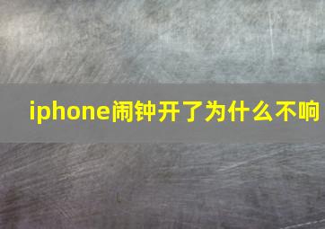 iphone闹钟开了为什么不响