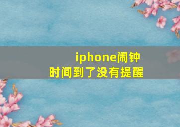 iphone闹钟时间到了没有提醒