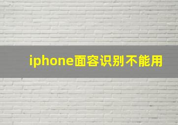 iphone面容识别不能用