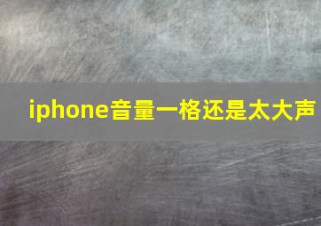 iphone音量一格还是太大声