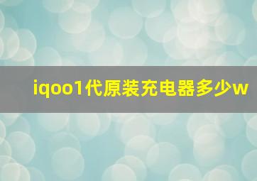 iqoo1代原装充电器多少w