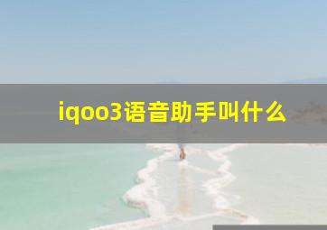 iqoo3语音助手叫什么