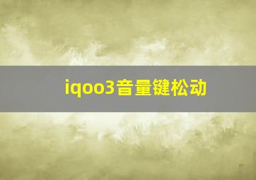 iqoo3音量键松动