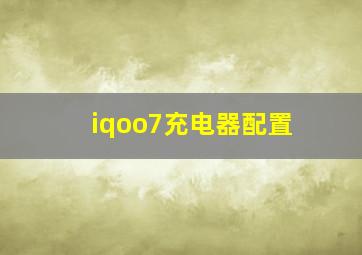 iqoo7充电器配置