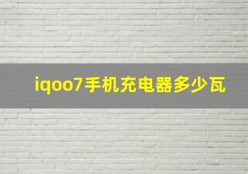 iqoo7手机充电器多少瓦