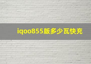 iqoo855版多少瓦快充