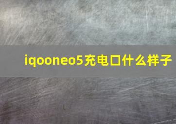 iqooneo5充电口什么样子