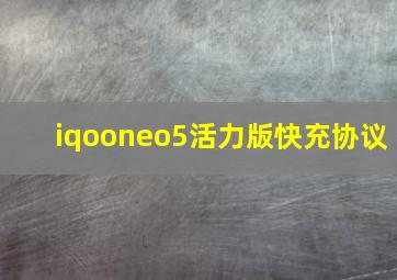 iqooneo5活力版快充协议