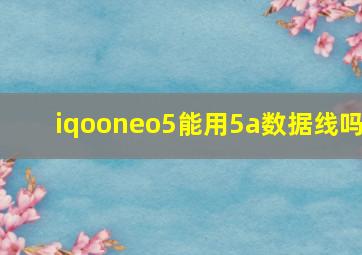 iqooneo5能用5a数据线吗