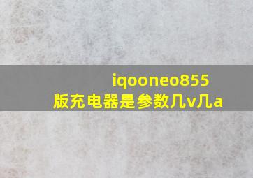 iqooneo855版充电器是参数几v几a