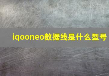 iqooneo数据线是什么型号