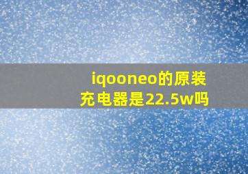 iqooneo的原装充电器是22.5w吗