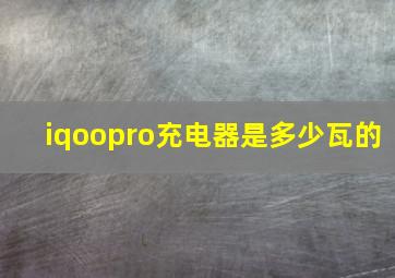 iqoopro充电器是多少瓦的