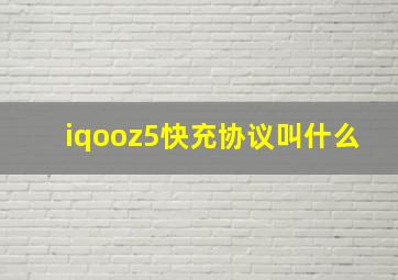 iqooz5快充协议叫什么