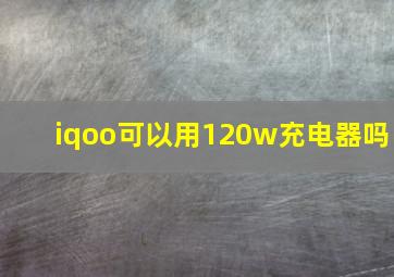 iqoo可以用120w充电器吗