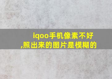 iqoo手机像素不好,照出来的图片是模糊的