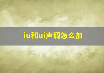 iu和ui声调怎么加