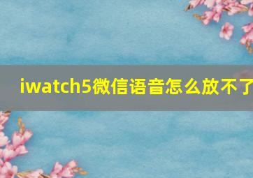 iwatch5微信语音怎么放不了