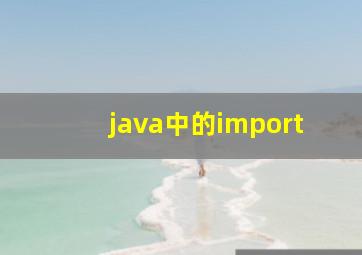 java中的import