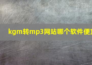 kgm转mp3网站哪个软件便宜