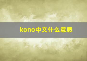 kono中文什么意思