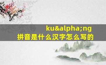 kuαng拼音是什么汉字怎么写的