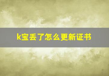 k宝丢了怎么更新证书