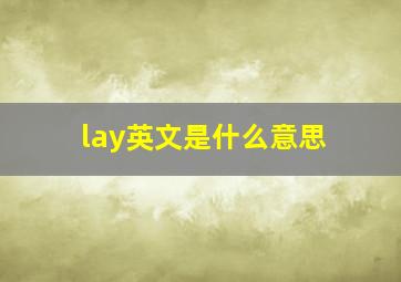 lay英文是什么意思