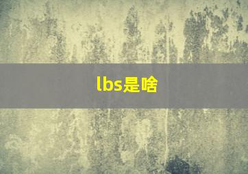 lbs是啥