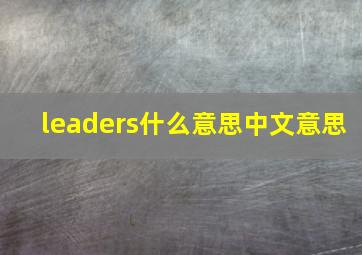 leaders什么意思中文意思