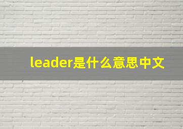 leader是什么意思中文