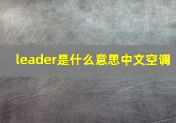 leader是什么意思中文空调