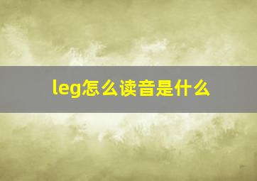 leg怎么读音是什么