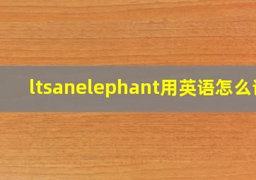 ltsanelephant用英语怎么读