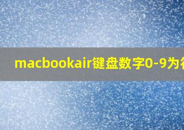 macbookair键盘数字0-9为符号