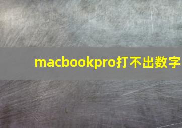 macbookpro打不出数字