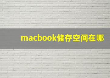 macbook储存空间在哪