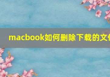 macbook如何删除下载的文件