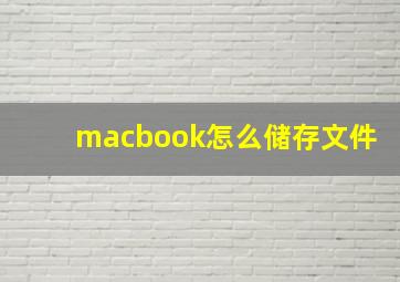 macbook怎么储存文件