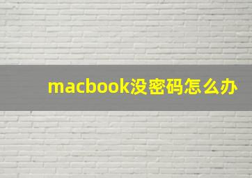 macbook没密码怎么办