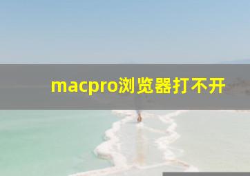 macpro浏览器打不开