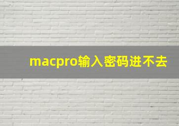 macpro输入密码进不去