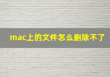 mac上的文件怎么删除不了