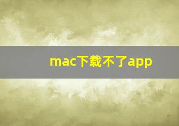 mac下载不了app