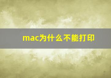 mac为什么不能打印